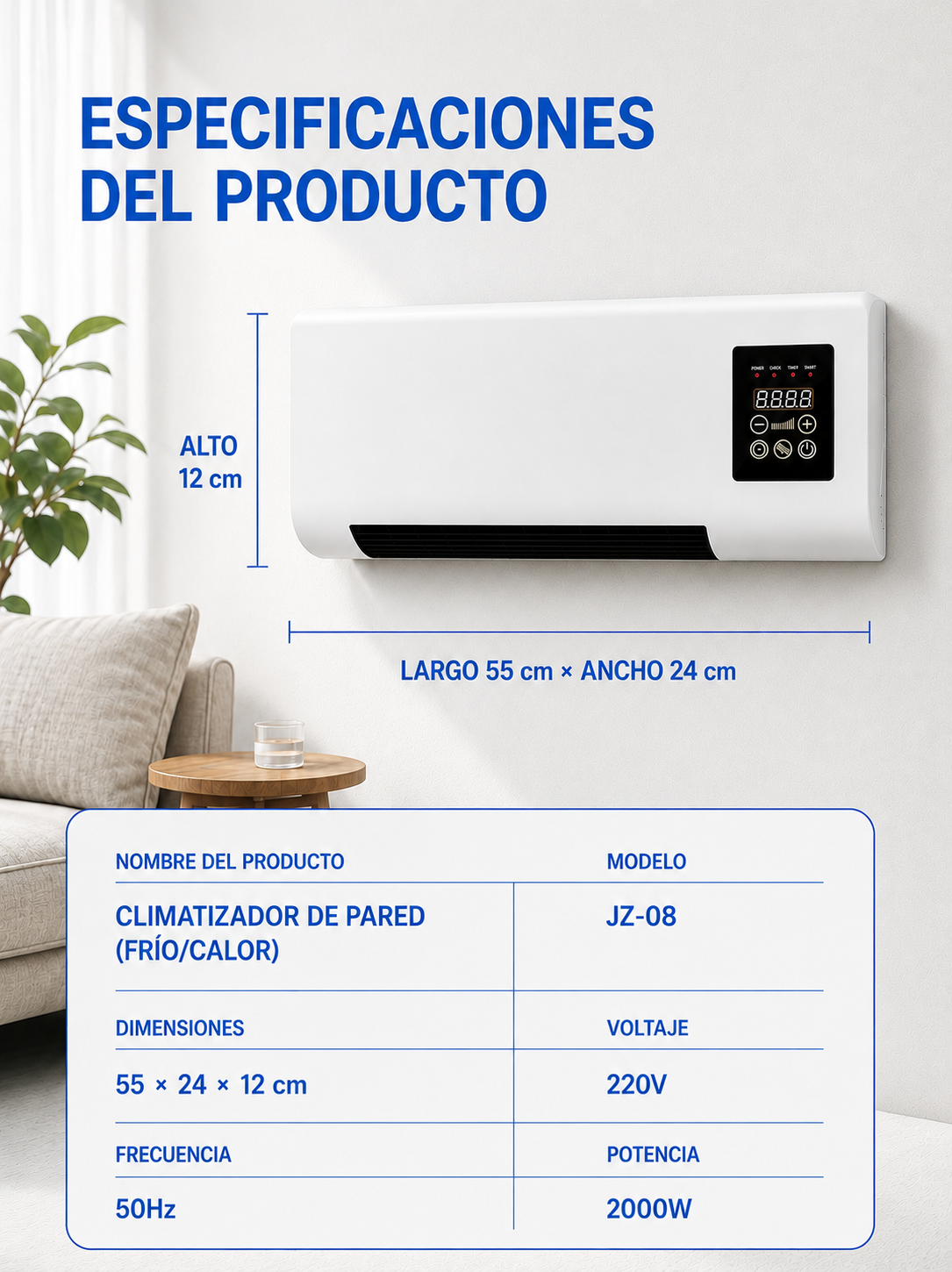 Frisoria Wall Pro — Aire Acondicionado de Pared Autónomo de Fácil Instalación