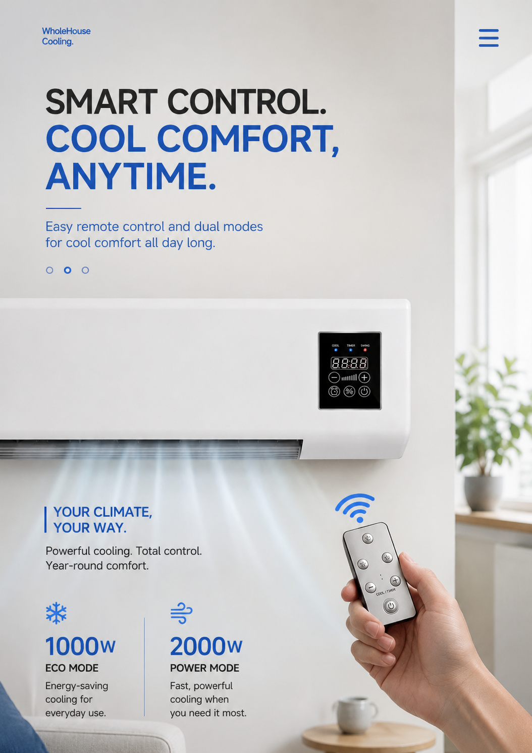 Saliénne Wall Pro — Climatiseur Mural Autonome à Installer