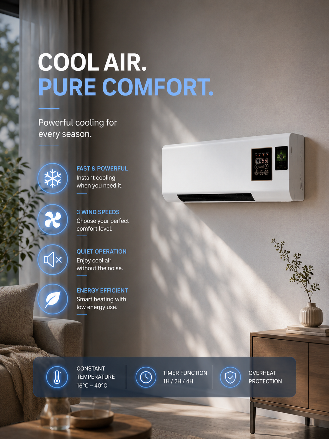 Saliénne Wall Pro — Climatiseur Mural Autonome à Installer