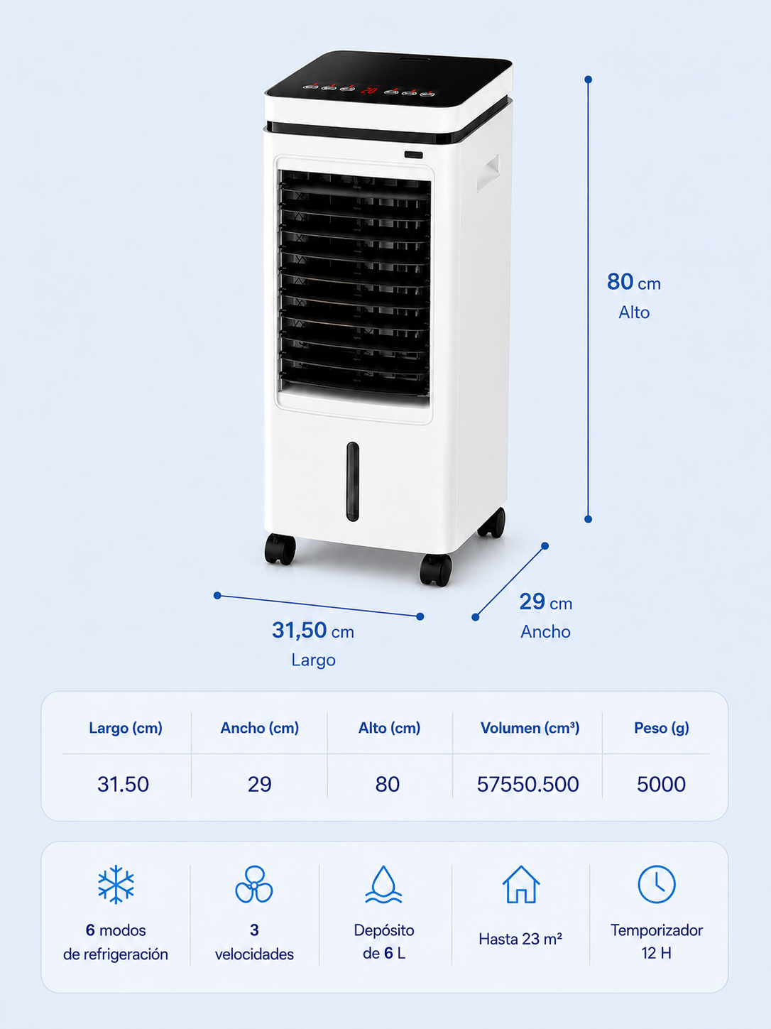 Frisoria Classic — Aire Acondicionado Portátil con Pantalla Táctil