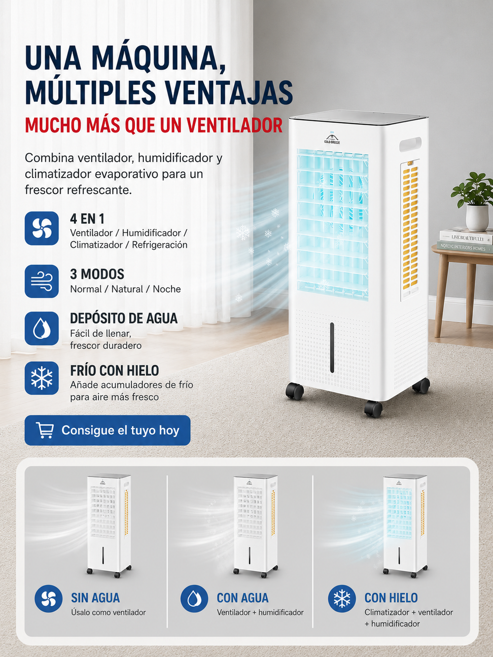 Un ventilador solo mueve