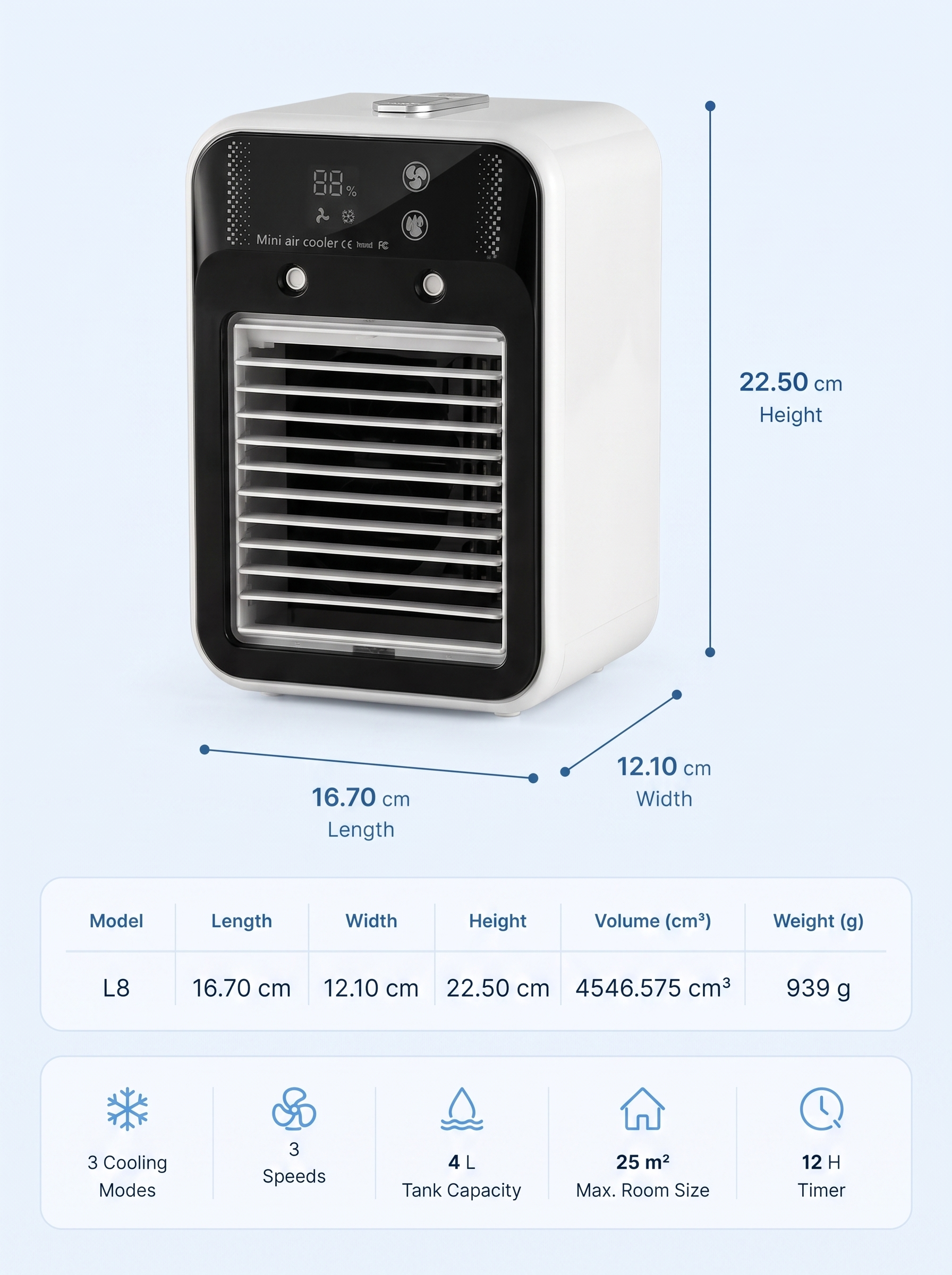 Saliénne Compact Silencieux — Climatiseur Chambre d'Été